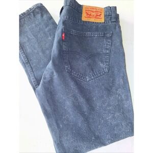 Levi's 512 Dark Blue‎ Tie Dye Bleach Stretch Slim Tapered Fit Jeans W36 L32 EUC